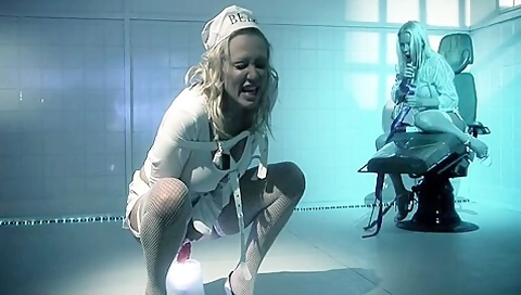 Blondie In A Straightjacked Has Threesome With Two Doctor