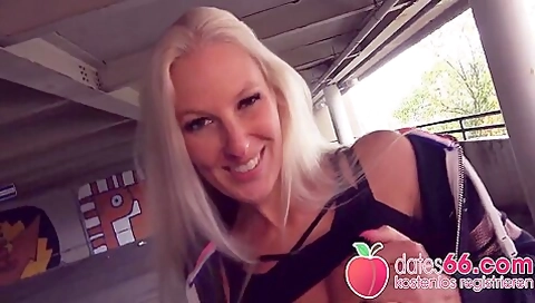 Filthy Car Park Fuck With Blonde Chick Angel