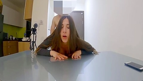 Rough Sex With Girlfriend On Her Kitchen Table Cum On Her St
