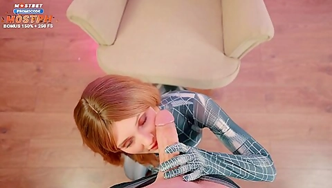 Spider-girls Costume Was Torn, She Was Fucked And Came On Her Beautiful Face